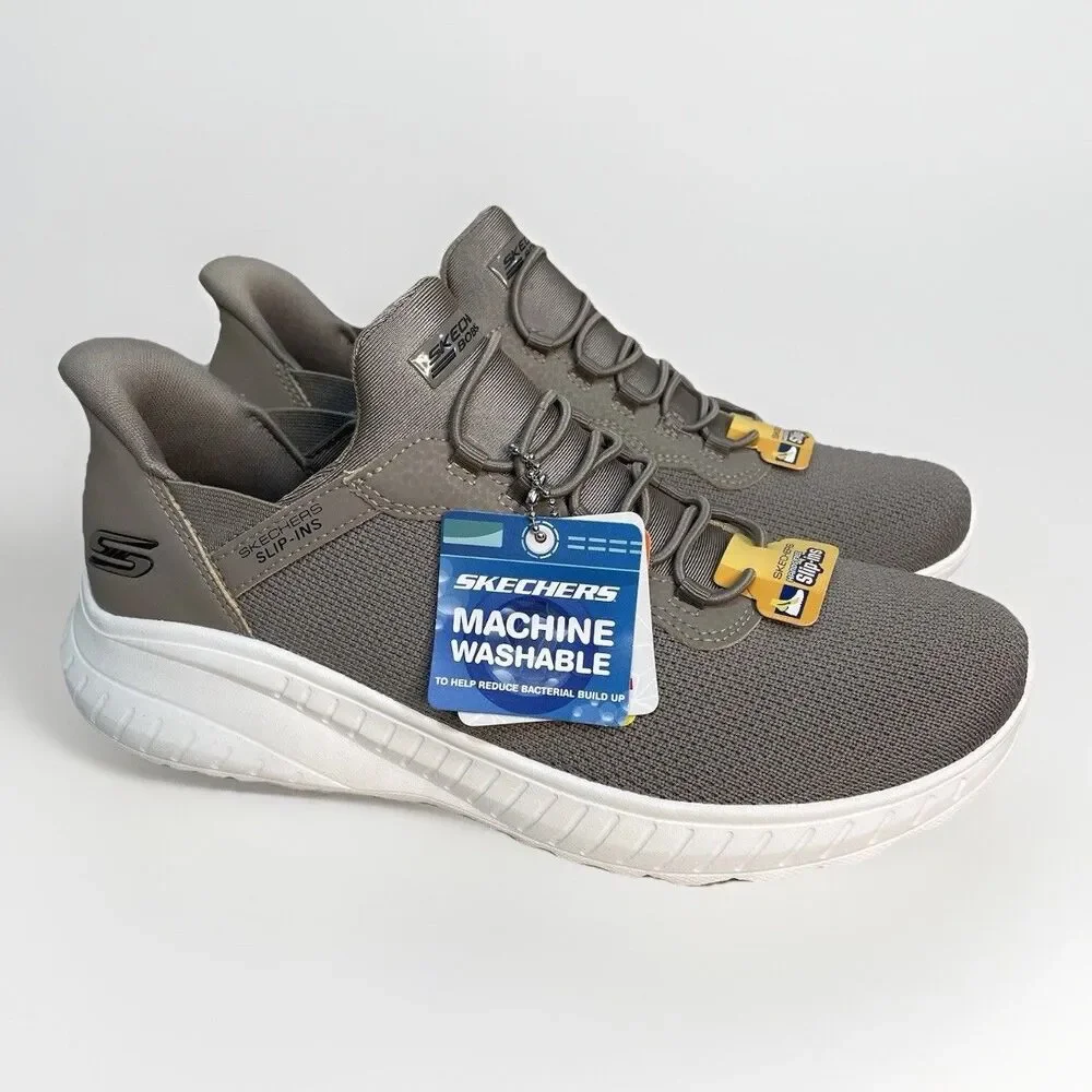 SKECHERS Bobs Sport Womens Size 9 Slip Ins Sneakers Taupe Hands Free Gray New - Picture 2 of 11